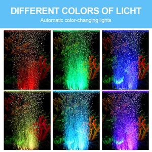 JSD RGB Akvaryum Hava Taşı Işığı Renk Değiştiren Dalgıç Balık Tankı Hava Diski Dekor Lambası Uzaktan Kumandalı (Opsiyonel) - Product Image 2