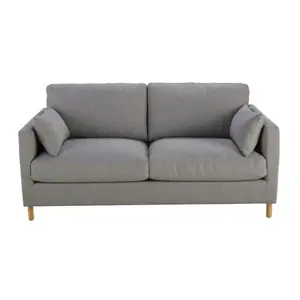 Sofá nórdico NOVA 21MSF169, patas de madera cómodas y prácticas para 3 personas, sofá gris oscuro, sofá cama de terciopelo