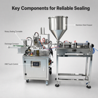 Machine de remplissage et de scellage rotative multi-têtes pour gobelets, remplisseuse volumétrique automatique, scelleuse de gobelets thermoformés pour crème glacée et yaourt
