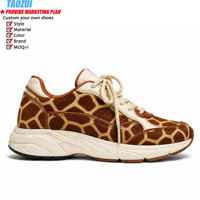 Chaussures de course pour hommes en gros, personnalisables, imprimé animal, style chunky, mode décontractée, respirantes, légères, antidérapantes, sportives, durables