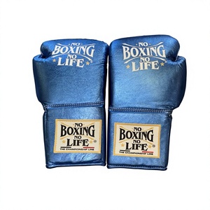 Nuevos Guantes de Boxeo Personalizados No Boxing No Life 100% Cuero Genuino con Cierre de Cordones y Correas para Sparring y Entrenamiento, Precio al por Mayor - Product Image 1