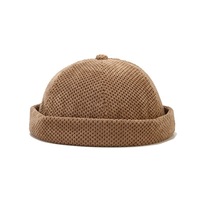 Topi Bulat Tanpa Pinggiran Gaya Vintage Musim Dingin Berkualitas Tinggi, Gaya Jalanan Sporty Fashion, 100% Katun, Logo Custom