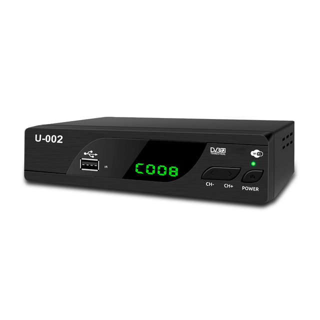 Full Stock U-002 Dvbt2 H.264 Decoder Sunplus1509CT HD FTA Free to Air Support Multi-language TV Receiver Set Top Box