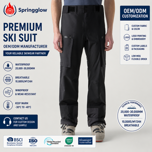 Pantalons de ski imperméables personnalisés pour hommes, pantalons <span class=keywords><strong>cargo</strong></span> pour la neige, pantalons de snowboard pour hommes, logo personnalisé OEM, pantalons de ski coupe-vent pour hommes - Product Image 1