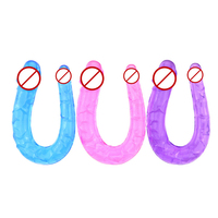 Dildos longs et colorés à double extrémité, tête de champignon en cristal souple, dildo en gelée réaliste pour femmes, jouet sexuel