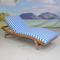 Chaise longue de piscine de luxe en teck, chaise longue d'extérieur en forme de S, imperméable, pour la plage, le jardin, le patio