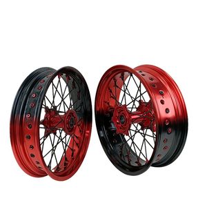 Ensemble de roues Supermoto 17x3.5 17x5.0, jantes noires et rouges, moyeu rouge, complet pour KTM EXC SXF Husqvarna TE TC 2003-2024, moto tout-terrain, <span class=keywords><strong>motocross</strong></span> - Product Image 3