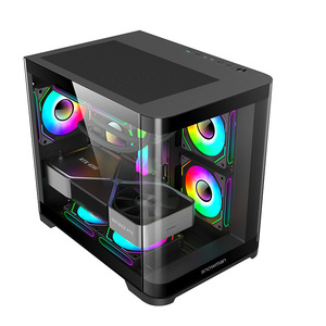 SNOWMAN CS083 Custom Micro ATX & ITX PC Case Gamer Chasis de escritorio con vidrio templado BTX Carcasa de computadora para juegos - Product Image 1