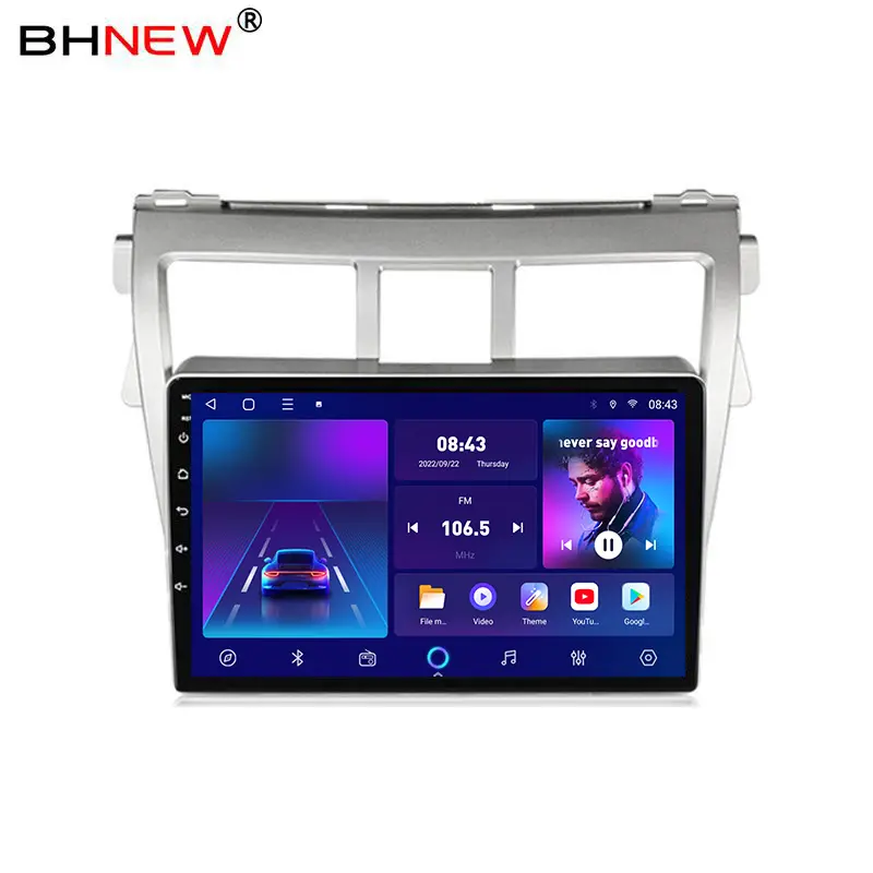 2 Din Android Đài Phát Thanh Tự Động Đa Phương Tiện Carplay Cho Toyota Vios 2 Yaris 2007 2008 2009 2011 2012 4G WIFI GPS DVD 2din