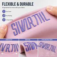Étiquettes en silicone personnalisables en gros, lavables, colorées, à thermocoller pour vêtements