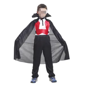 Cheap Boys Fancy Dress Costume Party Novelty Black Color Vampire Kids Cape HPC-0533