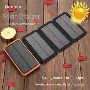 10000-30000mAh Cargador de panel solar portátil Banco de energía con luz flash LED IP67 Cargador rápido para senderismo al aire libre Camping - Product Image 2