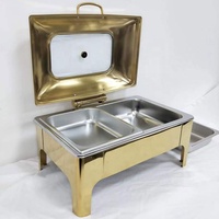 Ensemble d'ustensiles de cuisine or restauration commerciale bougie marmite chauffante électrique chauffe-plat présentoir buffet alimentaire réchauffeur