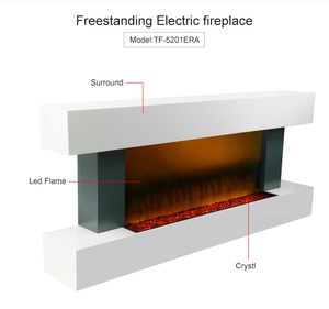3D เตาผิงไฟฟ้าติดผนังแบบทันสมัยพร้อมไฟ LED - Product Image 3