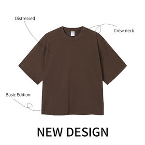 Camiseta Corta Extra Grande Personalizada Unisex OEM de Algodón 100% de Alto Gramaje, Estilo Urbano, Ajuste Holgado, Vintage, de Alta Calidad para Hombre - Product Image 2