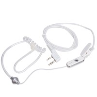 Headset Mikrofon PTT Earphone 2Pin Putih Kabel 1.2M untuk Baofeng UV5R UV82 Kenwood TK TH Series Walkie Talkie Audio Jernih 36dB