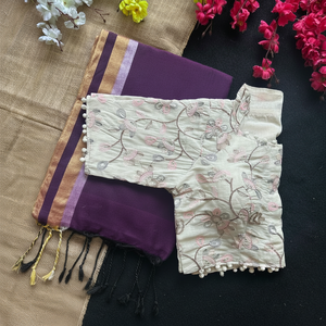 BLOUSEWALA HK7 KHADI COTON SAREE FABRICANT EN KOLKATA - Product Image 1