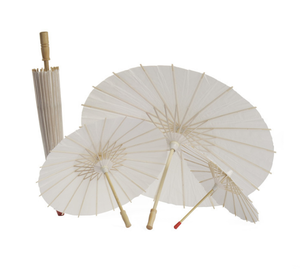 Parasols en papier blancs, parapluie en papier de 23,6 pouces, parapluie décoratif DIY de style chinois et <span class=keywords><strong>japonais</strong></span> pour accessoires de mariage - Product Image 3
