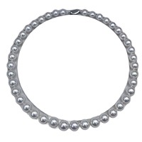 Collier en argent sterling avec perles Edison blanches de 9-10 mm, cercle parfait, chaîne mère