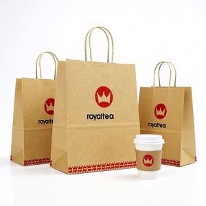 Bolsas de Papel para Entrega de Pizza Clásicas, Resistentes a la Grasa, a Prueba de Fugas, de Papel Kraft Marrón Reciclado, con Asas Retorcidas para Restaurante - Product Image 6