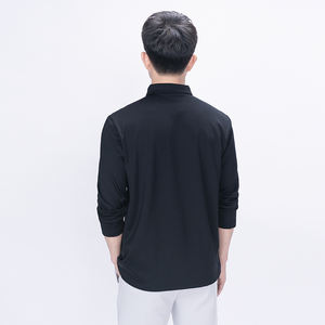 Lightweight O-Neck Jersey Tee Men Slim Fitness Breathable Green Polyester Long Sleeves Woven Print Casual <b>Tshirt</b> Reflective Logo - Product Image 3