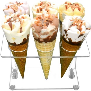 ที่วางโคนไอศกรีมอะคริลิกใส 6 ช่อง สำหรับร้านขนมหวาน งานเลี้ยง บุฟเฟ่ต์ จัดเลี้ยง - Product Image 4