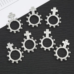 カトリックウェディングリングロザリオトレンディパンクスタイル合金ジュエリーアクセサリーパーソナライズクロスギアブレスレットペンダント - Product Image 3