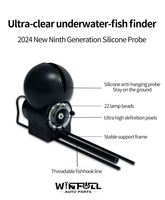 Détecteur de poissons portable avec écran UHD de 5,0 pouces, étanche IP68, ultra-clair, objectif à ondes bleues à 195 degrés, vision nocturne, capteur de température