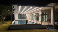 Auvent pliant électro-automatique en PVC, abri pliant en PVC, pergola pliante en PVC, auvent et gazebo, structure extérieure pour villa, jardin, gazebo
