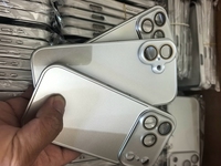 Coque de téléphone élégante et de haute qualité en argent pour iPhone 17 16 15 14 13 12 11, coque en verre électroplaqué argent pour iPhone 17 Pro Max