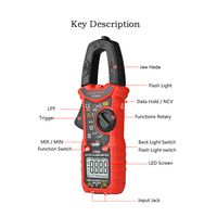 HABOTEST HT206D DC AC Digital Multimeter Tester dengan Pengukuran Kapasitansi & Dioda True RMS 600V/600A Amp Clamp