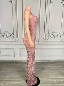 Abito da Sera Senza Maniche Verde con Strass e Rete, Costume per Spettacoli, Abito da <span class=keywords><strong>Sirena</strong></span> Personalizzato per Eventi e Boutique, Direttamente dalla Fabbrica Ocstrade - Product Image 4