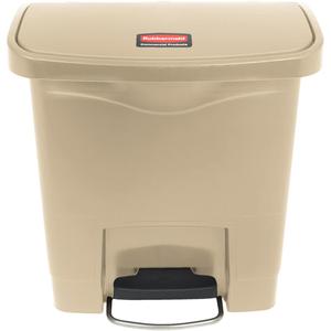 Cestino per rifiuti Rubbermaid Commercial Step-On 15 L beige con pedale frontale - Product Image 1