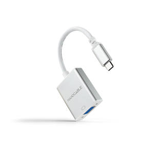 Convertidor USB-C a VGA, con conector USB-C y VGA en aluminio de 10 cm, ideal para conectar dispositivos a pantallas externas. - Product Image 1