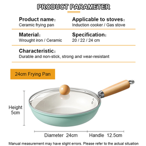 <span class=keywords><strong>Mejor</strong></span> venta 22/24cm Cocina Cocina Antiadherente <span class=keywords><strong>Huevos</strong></span> Steak Hierro Frier Pan Antiadherente Cerámica recubierta sartén con tapa - Product Image 5