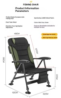 Chaise de pêche tout-terrain réglable en hauteur, pliable, avec pieds télescopiques indépendants, siège portable pour l'extérieur