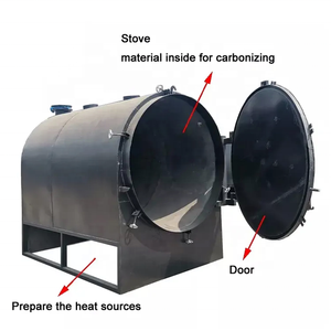 Fourneau de carbonisation horizontal à charbon de bois activé pour briquettes de charbon de bois de bois à vendre - Product Image 2