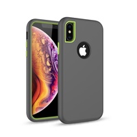 Coque de protection antichoc et anti-rayures 3-en-1 en TPU+PC avec peinture UV et rebords surélevés de 4 mm pour appareil photo, compatible XS Max et X