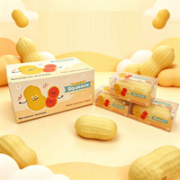 Jouet à presser en forme d'arachide, croustillant et moelleux, à récupération lente, rempli de son et de texture croustillante, pour soulager le stress et l'anxiété chez les adultes