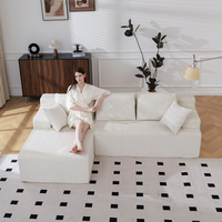 Canapé modulaire compressé personnalisable, emballé sous vide avec mousse haute élasticité, canapé-lit modulaire en forme de L dans une boîte
