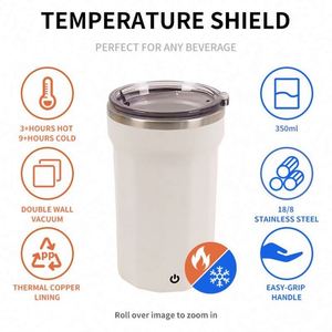 Tasses à café en acier inoxydable blanc chauffables à l'eau, les plus vendues, avec paille, à prix abordable - Product Image 5