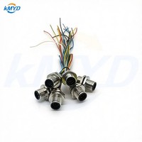 Connecteur mâle M12 à montage frontal avec verrouillage arrière G9/PG16, câble pré-câblé, indice de protection IP68, contacts en laiton plaqué or 30-250V pour