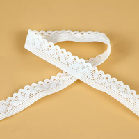 Conception antidérapante personnalisée de 13mm Soutien-gorge picot en nylon blanc Sangle élastique Bande élastique en dentelle pour lingerie