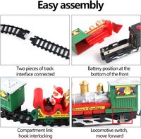Vente flash : Ensemble de train de Noël en plastique QY, 89x89 cm, flexible, fonctionnant sur piles, avec musique et lumières - Jouet éducatif pour enfants
