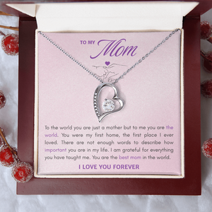 Collar con Colgante de Corazón de Cobre Clásico para Mi Mamá, con Tarjeta de Texto Personalizado - Regalo del Día de la Madre para Mamá - Product Image 2