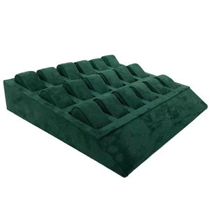 Custom Luxury 18 Slot Leather Watch <b>Display</b> Trays Watch Storage Box <b>Case</b> Green Watch Tray Organizer for Storage - Product Image 3