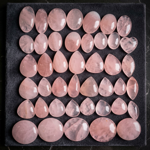 Cabujones Ovalados de Cuarzo Rosa Natural, Piedras Preciosas Sueltas con Reverso Plano para Anillos y Colgantes DIY, Venta al Por Mayor - Product Image 1