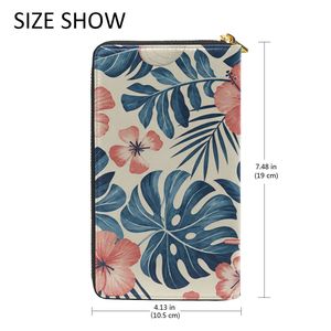 Custom Hawaiian Monstera Print <b>Leather</b> <b>Wallets</b> Fashion Ladies Purse Mutil Pocket Card Holder Water Resistant <b>Passport</b> Holder - Product Image 3