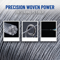 Ligne de pêche tressée X8 en PE, 8 brins, ultra-lisse, sans mémoire, haute résistance, multifilament, pour la pêche au jigging, au lancer et au surfcasting