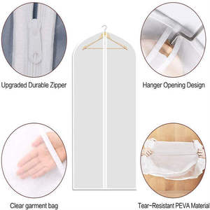 Sac de couverture de costume de vêtement transparent sac de vêtement suspendu en tissu de luxe de grande capacité avec couverture de costume à fermeture éclair - Product Image 4